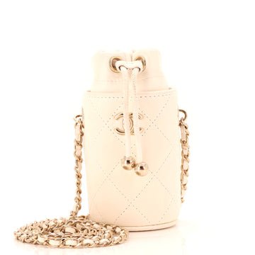 Chanel Drawstring Bucket with Chain Quilted Lambskin Mini