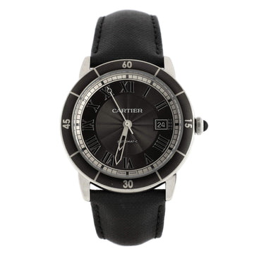 Cartier Ronde Croisiere de Cartier Automatic Watch Stainless Steel and Leather 42