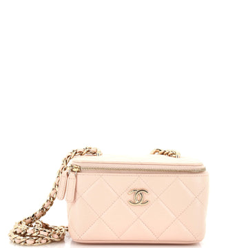 Chanel Resin Elegant Chain Vanity Case Quilted Lambskin Small