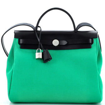 Hermes Herbag Zip Leather and Toile 31