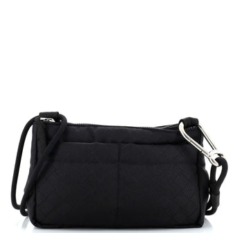 Bottega Veneta Double Zip Carabiner Shoulder Bag Intrecciato Jacquard Nylon