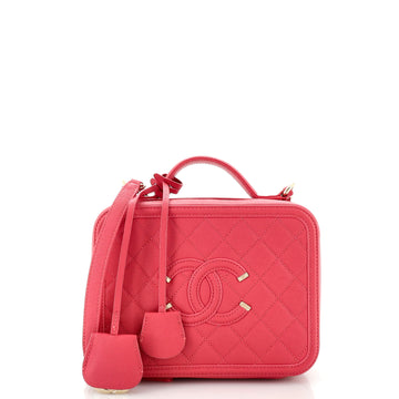 Chanel Filigree Vanity Case Quilted Caviar Medium