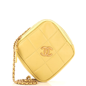 Chanel Diamond Chain Crossbody Bag Quilted Lambskin Small