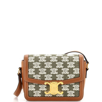 Celine Triomphe Shoulder Bag Triomphe Canvas Teen