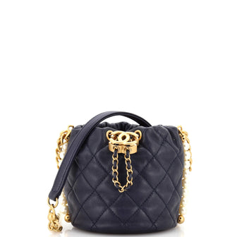 Chanel About Pearls Bucket Bag Quilted Calfskin Mini