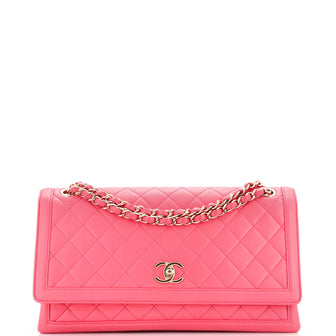 Chanel 3 Compartment Flap Bag Quilted Lambskin Medium