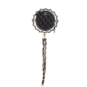 Chanel Frame Chain Around Round Clutch with Chain Quilted Lambskin Mini
