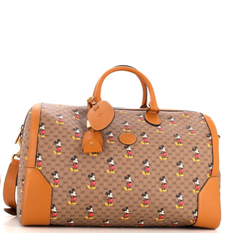 Gucci Disney Mickey Duffle Bag Printed Mini GG Coated Canvas Medium