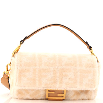 Fendi Baguette NM Bag Zucca Shearling Medium