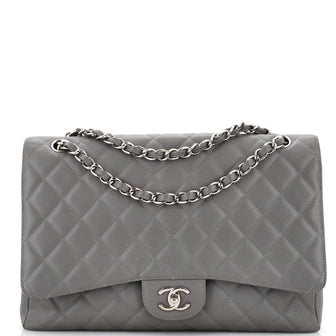 Chanel Classic Single Flap Bag Quilted Caviar Maxi