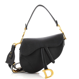 Christian Dior Saddle Handbag Leather Medium