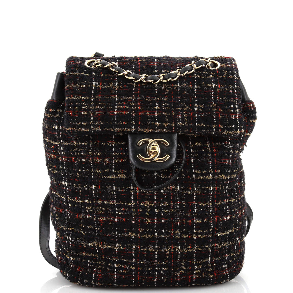 Chanel Urban Spirit Backpack Quilted Tweed Small Black 2629738 display picture 3