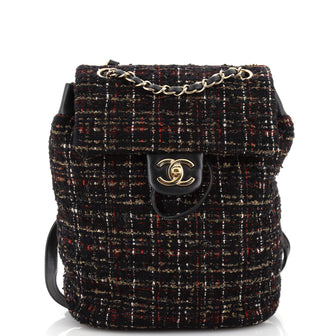 Chanel Urban Spirit Backpack Quilted Tweed Small Black 2629738