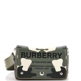 Burberry Hackberry Shoulder Bag Printed Coated Canvas Small