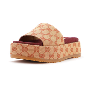 Gucci Women's Angelina Platform Slide Sandals GG Denim