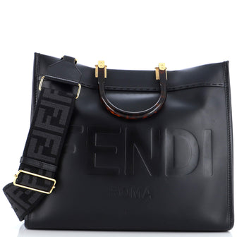 Fendi Sunshine Medium - White leather shopper