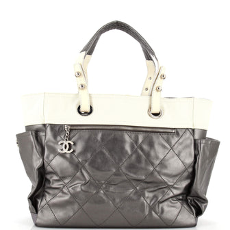 Chanel Biarritz Pocket Tote Quilted Coated Canvas Large
