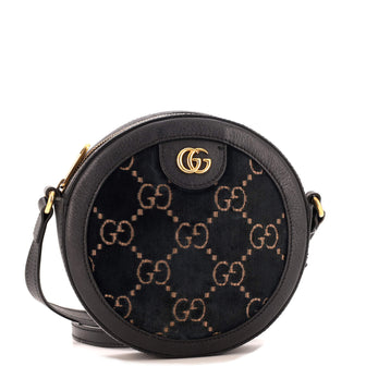 Gucci Ophidia Round Shoulder Bag GG Velvet Mini