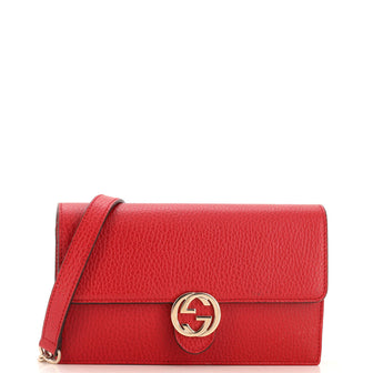 Gucci Interlocking Wallet on Chain (Outlet) Leather