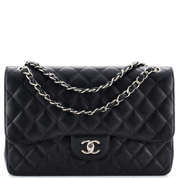 Chanel Classic Double Flap Bag Quilted Caviar Jumbo