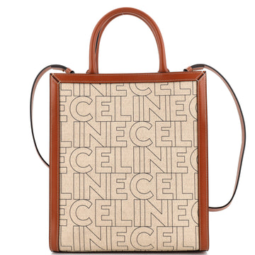 Celine Vertical Cabas Tote Printed Canvas and Leather Small