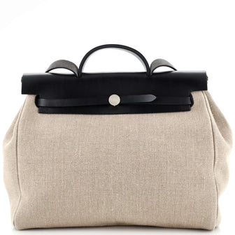 Hermes Herbag Zip Leather and Toile 39