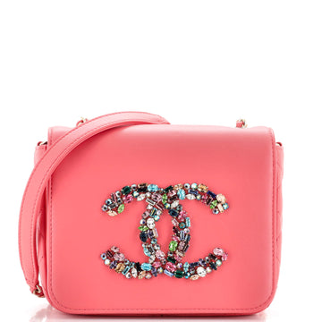 Chanel Giant Crystal CC Flap Bag Lambskin Mini
