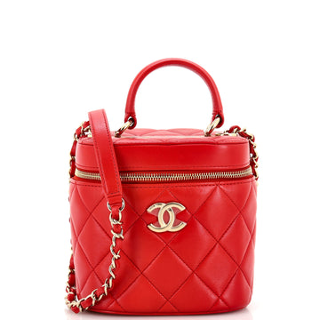 Chanel Trendy CC Top Handle Vanity Case Quilted Lambskin Small