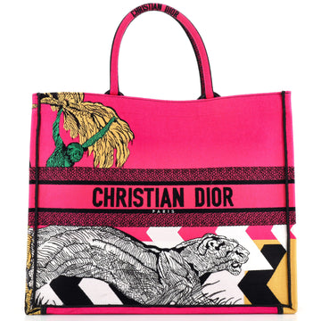 Christian Dior Book Tote Embroidered Canvas Large