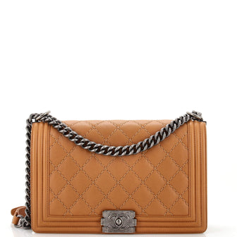 Chanel Boy Flap Bag Quilted Calfskin New Medium