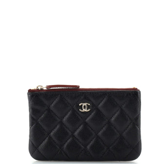 Chanel Classic O Case Pouch Quilted Caviar Mini