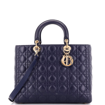 Christian Dior Lady Dior Bag Cannage Quilt Lambskin Large