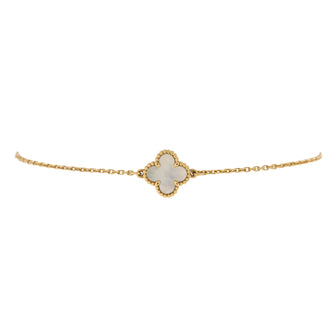Van Cleef & Arpels Sweet Alhambra Bracelet 18K Yellow Gold and Mother of Pearl