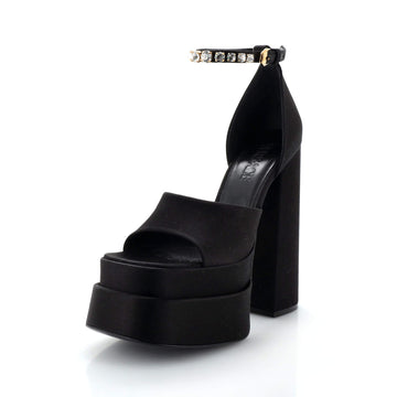 Versace Women's Medusa Aevitas Platform Sandals Satin with Crystals