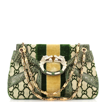 Gucci Jeweled Dragon Bag Crocodile and GG Velvet