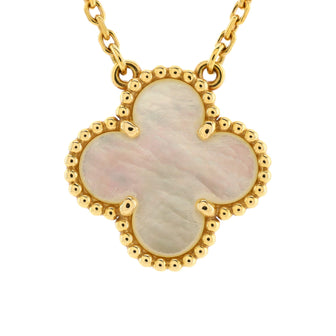 Van Cleef & Arpels Vintage Alhambra Pendant Necklace 18K Yellow Gold and Mother of Pearl