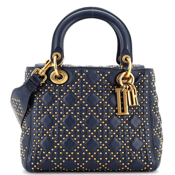 Christian Dior Supple Lady Dior Bag Cannage Studded Lambskin Medium