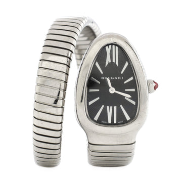 Bvlgari Serpenti Tubogas Single Spiral Quartz Watch Stainless Steel 23