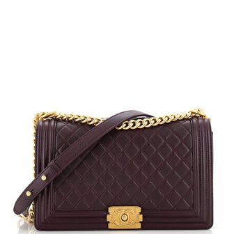 Chanel Boy Flap Bag Quilted Lambskin New Medium