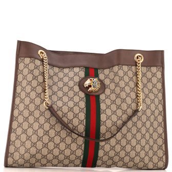 Gucci Rajah Chain Tote GG Coated Canvas Large