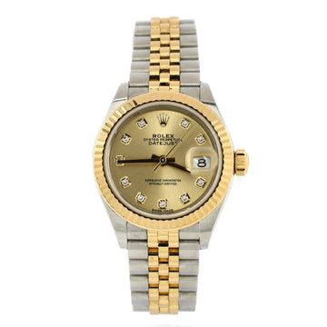 Rolex Oyster Perpetual Datejust Automatic Watch Stainless Steel and Yellow Gold with Diamond Markers 28