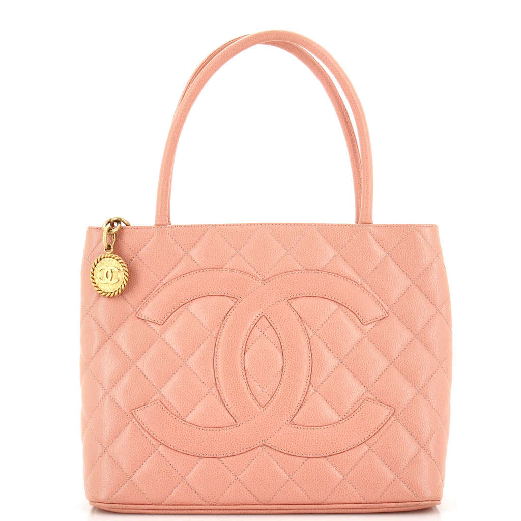 Medallion Tote Quilted Caviar / pink