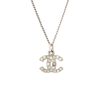 Chanel CC Crystal Logo Necklace Metal