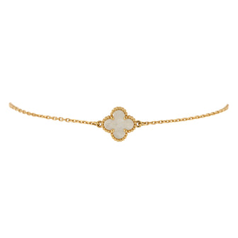 Van Cleef & Arpels Sweet Alhambra Bracelet 18K Yellow Gold and Mother of Pearl