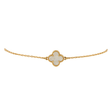 Van Cleef & Arpels Sweet Alhambra Bracelet 18K Yellow Gold and Mother of Pearl