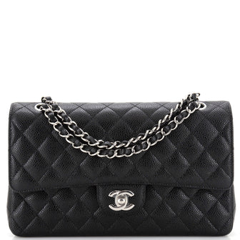 Chanel Classic Double Flap Bag Quilted Caviar Medium