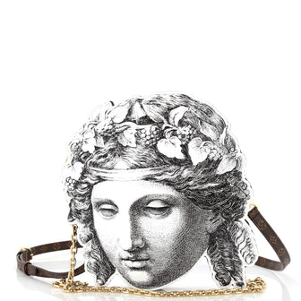 Louis Vuitton Pochette Tete Limited Edition Fornasetti Architettura Print Leather and Monogram Canvas
