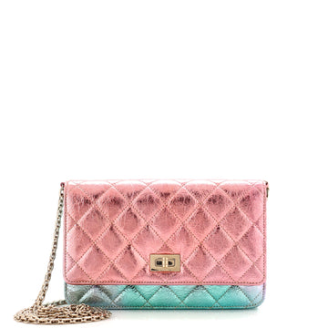 Chanel Rainbow Reissue 2.55 Wallet on Chain Quilted Multicolor Metallic Goatskin