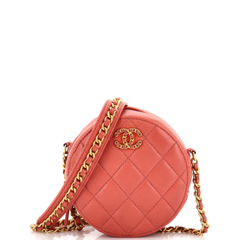 Chanel Chain Infinity Round Clutch with Chain Quilted Lambskin