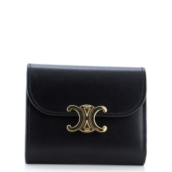 Celine Triomphe Trifold Wallet Leather Small